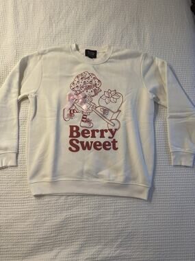 Strawberry Shortcake "Berry Sweet" Sweatshirt Women's Large Pink Bow Coquette